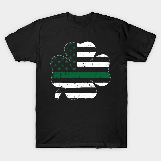 St Patricks Vintage Irish Shamrock USA Flag T-Shirt T-Shirt by bbreidenbach